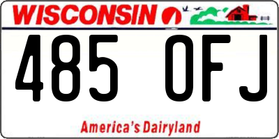 WI license plate 485OFJ