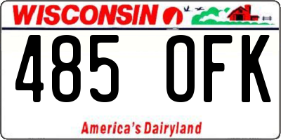 WI license plate 485OFK