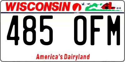 WI license plate 485OFM