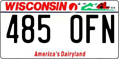 WI license plate 485OFN