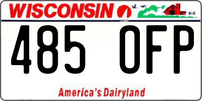 WI license plate 485OFP