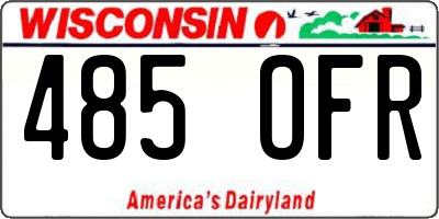 WI license plate 485OFR