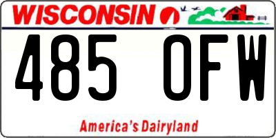 WI license plate 485OFW