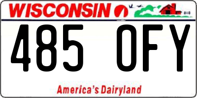 WI license plate 485OFY