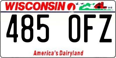 WI license plate 485OFZ