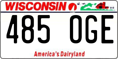 WI license plate 485OGE