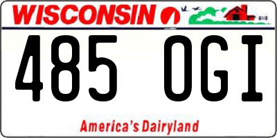 WI license plate 485OGI