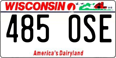 WI license plate 485OSE