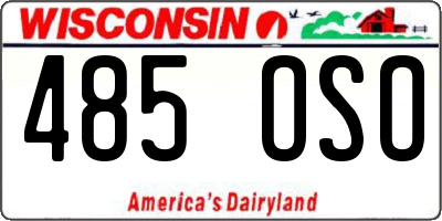 WI license plate 485OSO