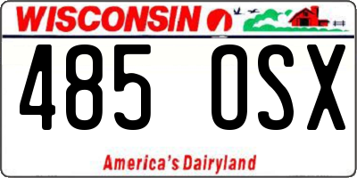 WI license plate 485OSX