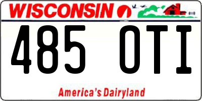 WI license plate 485OTI