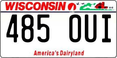 WI license plate 485OUI