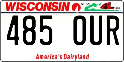 WI license plate 485OUR
