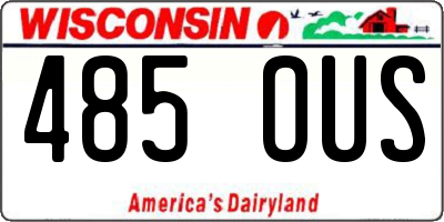 WI license plate 485OUS
