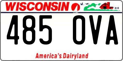 WI license plate 485OVA
