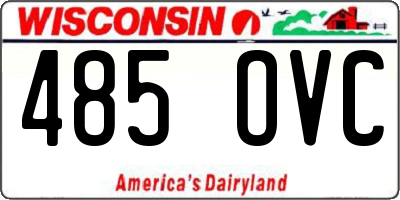 WI license plate 485OVC