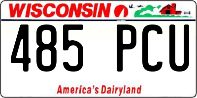 WI license plate 485PCU