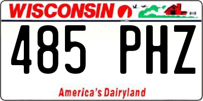 WI license plate 485PHZ