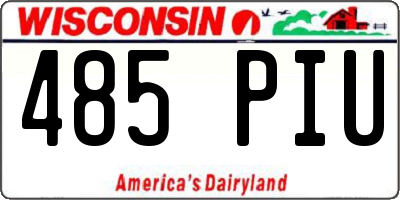 WI license plate 485PIU