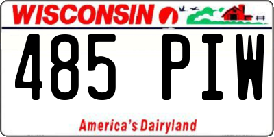 WI license plate 485PIW