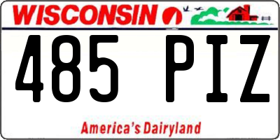 WI license plate 485PIZ