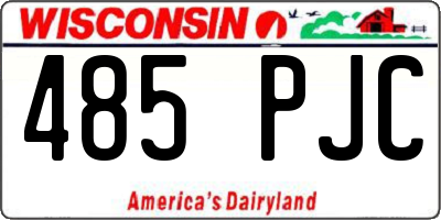 WI license plate 485PJC