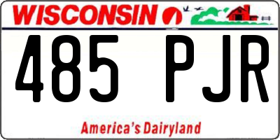 WI license plate 485PJR