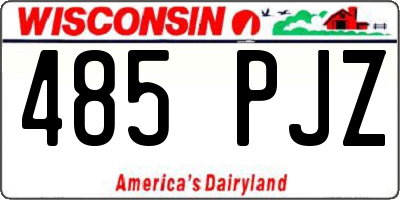 WI license plate 485PJZ