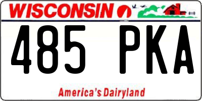 WI license plate 485PKA