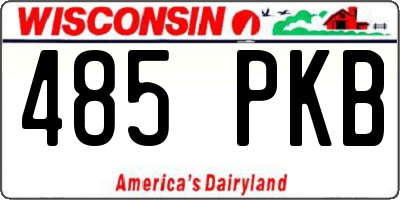 WI license plate 485PKB