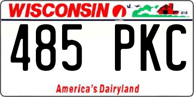 WI license plate 485PKC