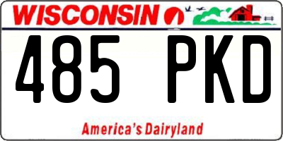 WI license plate 485PKD