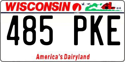 WI license plate 485PKE