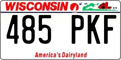 WI license plate 485PKF