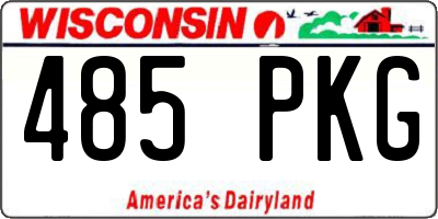 WI license plate 485PKG