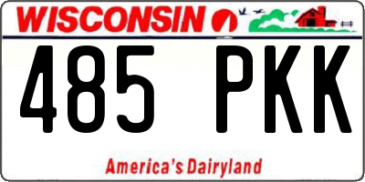 WI license plate 485PKK
