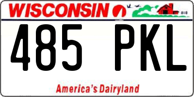WI license plate 485PKL