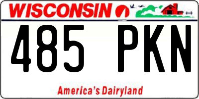 WI license plate 485PKN