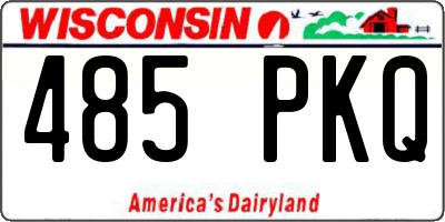 WI license plate 485PKQ