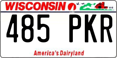 WI license plate 485PKR