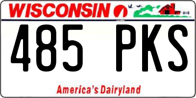 WI license plate 485PKS