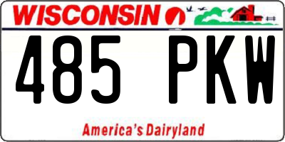 WI license plate 485PKW