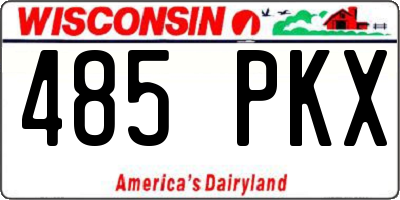WI license plate 485PKX