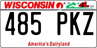 WI license plate 485PKZ