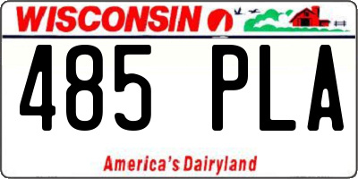 WI license plate 485PLA
