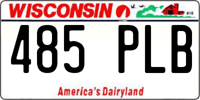 WI license plate 485PLB