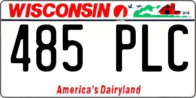 WI license plate 485PLC