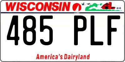WI license plate 485PLF