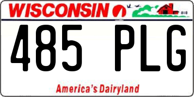 WI license plate 485PLG