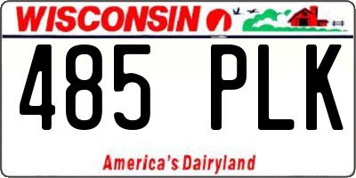 WI license plate 485PLK